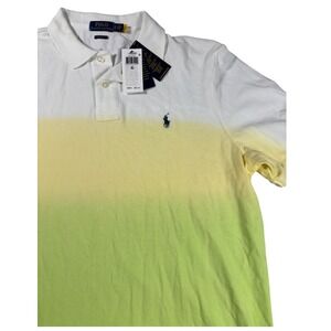 NWT Polo Ralph Lauren Mens XL Classic Dip Dye Ombre Polo Shirt White Green Blue